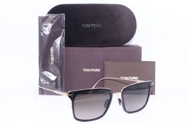 New Tom Ford Hayden Tf 831 01K BLACK-GOLD/GREY Lenses Titanium Sunglasses 54-20 - £219.97 GBP