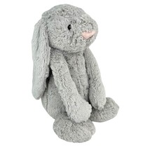 Jellycat Bunny Rabbit 16&quot; Gray Stuffed Plush Floppy Ears Pink Nose - £19.65 GBP