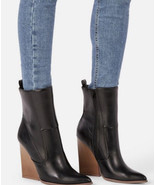 Just Fab Womens Meyer Western Healed Boots Black Size 8 Short Zipper - £18.68 GBP