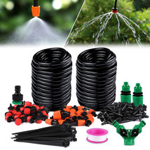 100Ft Drip Irrigation System Garden Plant Self Watering Micro Hose Sprin... - £29.53 GBP