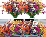 Lnoicy 10Pcs. Artificial Flowers For Outdoor, Plastic Flowers Decoration... - $44.96