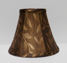 Bronze - Brown w/Gold Leaves All Fabric Chandelier Lamp Shade - £10.18 GBP