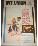 BELOVED INFIDEL 1959 WINDOW CARD Gregory Peck 14&quot;x22&quot; - £12.49 GBP