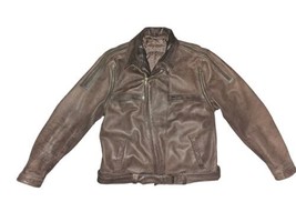 Vintage Yamaha Hein Gericke Leather Motorcycle Jacket Brown Ventilated S... - $137.75