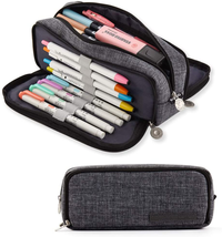 Large Pencil Case Big Capacity 3 Compartments Canvas Pencil Pouch for Teen Boys  - £11.38 GBP+