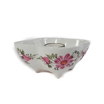 Vintage Sta Ma Cuernavaca Hand Painted Candle Holder Pottery Pink Floral... - £14.11 GBP