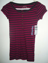 OLD NAVY STRIPED SHIRT - Magenta/Brown - size XS - NWT! - $9.99