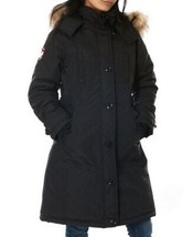 Canada Weather Essentials Long Parka in Black, Size Large - £105.87 GBP