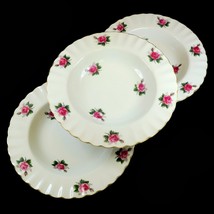 Bond Japan BND1 Hand-Painted Roses Set of 3 Scalloped Rim 8.25&quot; Soup Bow... - $604.69 MXN