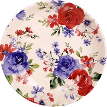9.5 Inch Red And Blue Chintz Flower Design Pasta Bowl Set of 6 - $79.14
