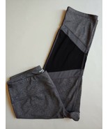 Reebok Athletic Cropped Capri Legging Pants Womens Size Medium Gray Stre... - £18.69 GBP