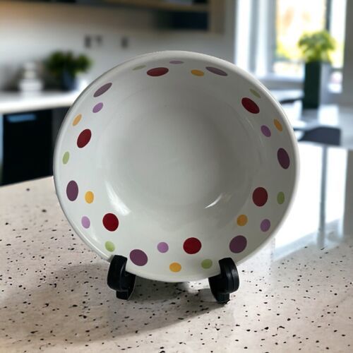 Primary image for Simple Additions by Pampered Chef 6" Polka Dots Cereal Bowl discontinued 1210c