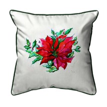 Betsy Drake Poinsettia Small Indoor Outdoor Pillow 12x12 - £39.56 GBP