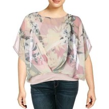 PATRIZIA LUCA Womens Blouse Floral Print Pleated Pink Small/Medium $102 - NWT - £7.16 GBP