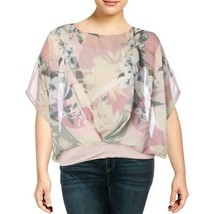 PATRIZIA LUCA Womens Blouse Floral Print Pleated Pink Small/Medium $102 ... - £7.10 GBP