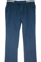 Hugo Boss Men&#39;s Blue Casual Cotton Stripes Belt Trouser Pants Size 40 R - £103.62 GBP