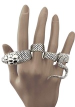 Set  4 Statement Mixed Sizes Snake Serpent Body Rings - £10.63 GBP