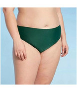 Kona Sol Plus Size High-Rise Hipster Bikini Bottom Green Size 14W - $23.06 CAD