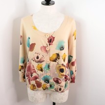 Joseph A. Women&#39;s XL Colorful Floral Rayon Nylon Knit Button-Up Cardigan Sweater - £11.01 GBP