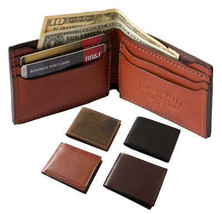 BI-FOLD WALLET - Stitched Bridle Leather with 4 Card Slots - £47.93 GBP