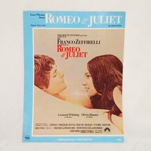 Romeo and Juliet Piano Solo Sheet Music Nino Rota Franco Zeffirelli Movie 1968 - £12.71 GBP
