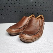 Clarks Unstructured Loafers Shoes Mens Size 11 Brown Leather Slip On  - £22.19 GBP