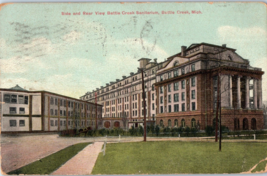 Side and Rear View Battle Creek Sanitarium Michigan Postcard Posted 1908 - £5.22 GBP