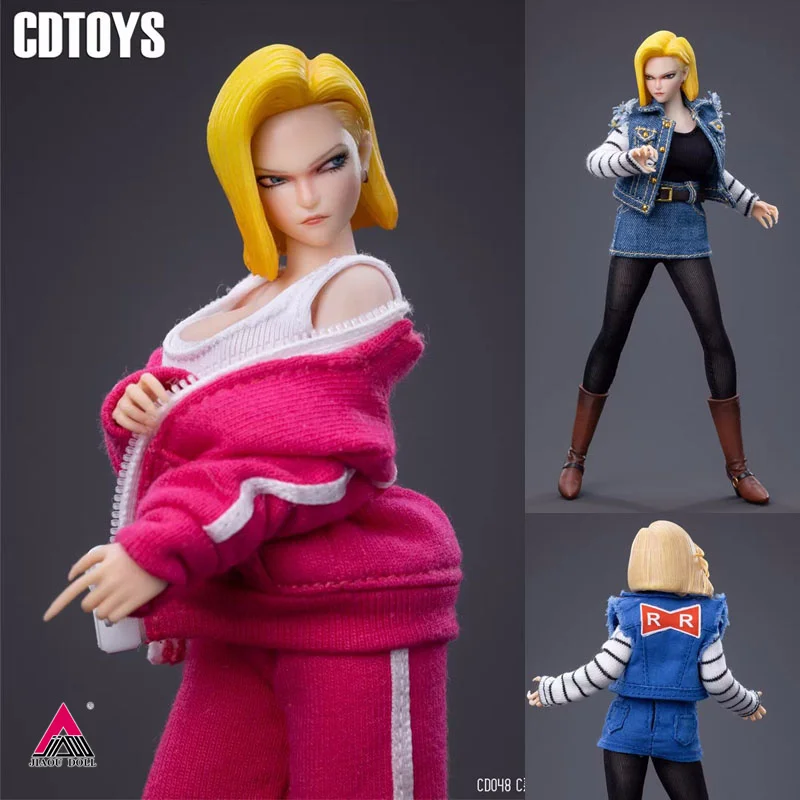 CDtoys 1/12 Scale CD048 Android 18 Head Sculpt Costume Clothes Model Fit 6inch - £62.16 GBP+