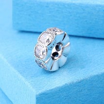 925 Sterling Silver Alluring Cushion Spacer with Zirconia Charm Bead  - £10.74 GBP