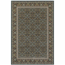 10 X 13 Navy Blue Green Red Ivory And Yellow Oriental Power Loom Stain Resistant - €451,85 EUR
