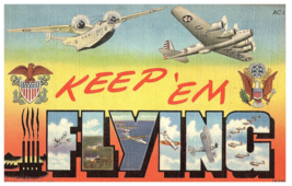 US Army Keep Em Flying Airplane Postcard - $9.89