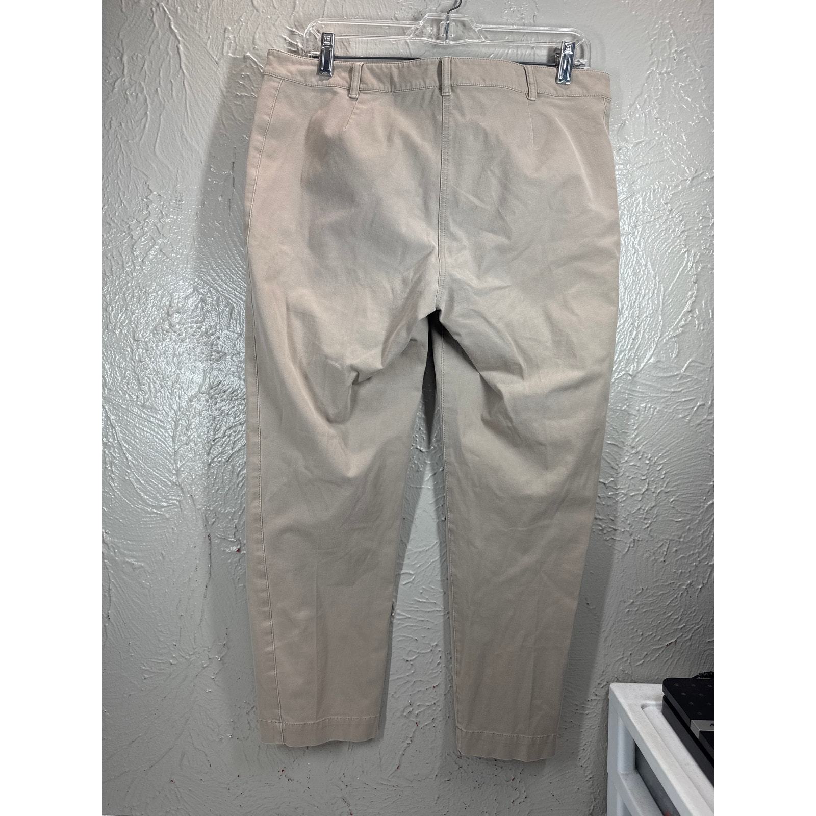 Eillen Fisher Womens Organic Cotton Cropped Pants Tan Khaki Size 34x25 Item image 2