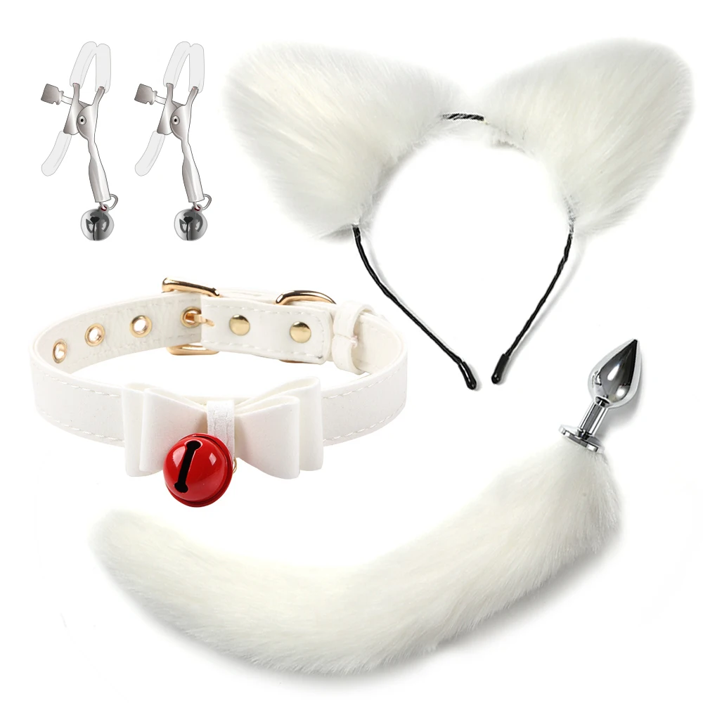 House Home 4 PCS Mature Set Fox Tail Mature Home Role Play Toyy Hair Hoop SM Bel - £19.55 GBP