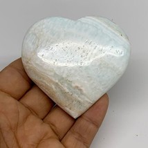 112g, 2.5&quot;x2.7&quot;x0.7&quot; Caribbean Calcite Heart Gemstones @Afghanistan,B33665 - $28.46