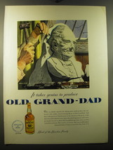 1950 Old Grand-Dad Bourbon Ad - art by Melbourne Brindle - It takes genius  - £14.56 GBP