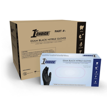Black Nitrile 3 Mil Thick Disposable Gloves Large Case of 1000 Exam - £101.80 GBP