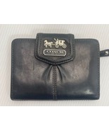 Coach Id Card Holder Wallet Case and Zip Coin Pocket Black Violet Leather - £24.25 GBP