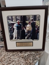 FRAMED PHOTO TIGER WOODS JACK NICKLAUS ARNOLD PALMER AT 1996 MASTERS PIC... - $50.48