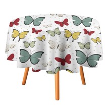 Mondxflaur Butterfly Tablecloth Round Kitchen Dining for Table Cover Dec... - $15.99+