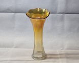 Vintage IMPERIAL Glass Midsize 11½&quot; Marigold To Clear CARNIVAL GLASS Fla... - $34.79
