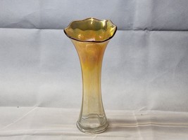 Vintage IMPERIAL Glass Midsize 11½&quot; Marigold To Clear CARNIVAL GLASS Fla... - £27.80 GBP