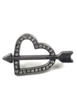 Just Cavalli by Roberto Cavalli Open Heart Arrow Rhinestone Silver Tone Pin - $455.98 MXN