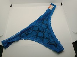 Women&#39;s Jenni Intimate Thong Underwear Teal And Black Snake Pattern Size... - $9.99