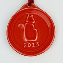 Fiesta 2013 Cat Ornament in Scarlet Red Christmas Pet Limited Rare Retir... - $25.15