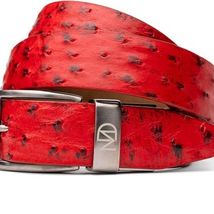 Domenico Genuine Exotic & Ostrich Belt Red image 2