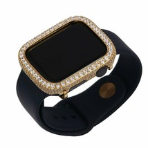 Bling Apple Watch Series 4/5/6 / Se Blende Gesicht Hülle Zirkonia Diamant Gold - £59.44 GBP