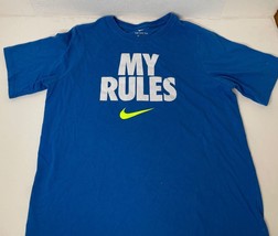 The Nike Tee My Rules Blue Crewneck Tshirt Dri Fit Athletic Cut Youth XL - £15.97 GBP
