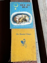 Vtg Book Lot 2 Maud Miska Petersham Rooster Crows American 1945 Off to Bed 1961 - £55.70 GBP