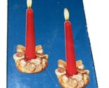 2 Rubel &amp; Co ‘83 Christmas Wreath Heavy Solid Brass Candle Stick Holders - $11.29