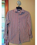 Tommy Hilfiger Shirt Men Button Front Plaid Slim Fit Size 15 1/2  Long S... - £14.86 GBP